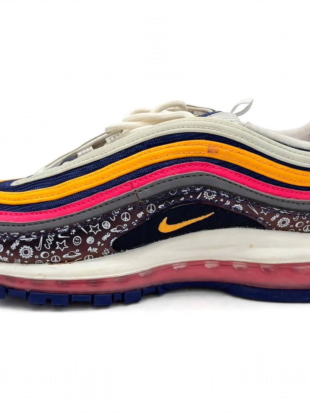 Nike Air Max 97 M Size 5.5Y Womens 7 Regency Purple Doodle Orange Pink - /Box